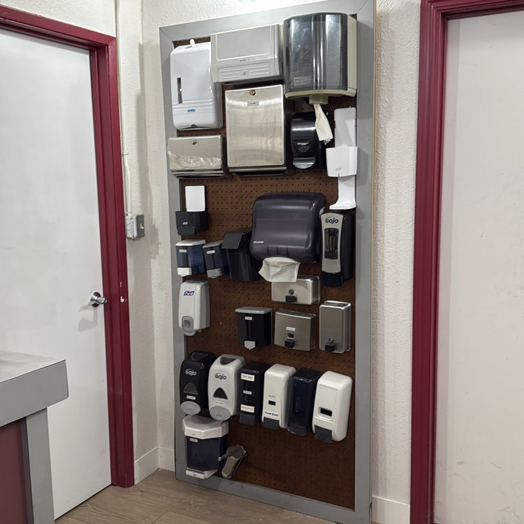 The dispenser display boards are back up on the wall.