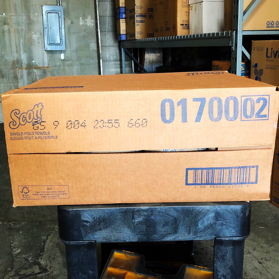 1700 SCOTT BLEACHED SINGLEFOLD PAPER TOWELS 4000/CS