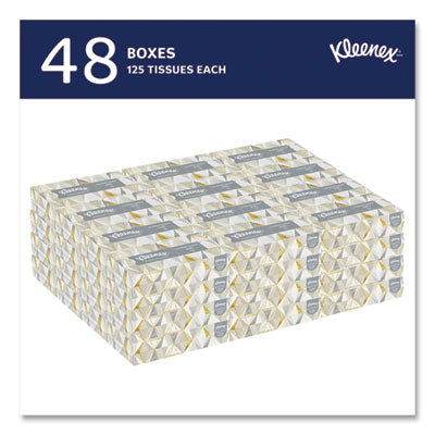 Kleenex 21606 White Facial Tissue, Pop-Up Box, 2-Ply, 125 Sheets/Box, 48 Boxes/Carton