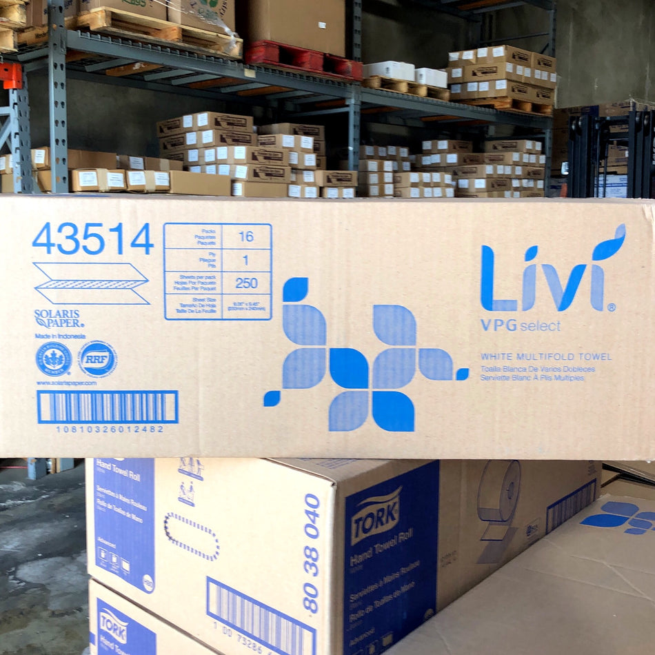 MULTIFOLD PAPER TOWELS  BLEACHED 4000/CS (43514)