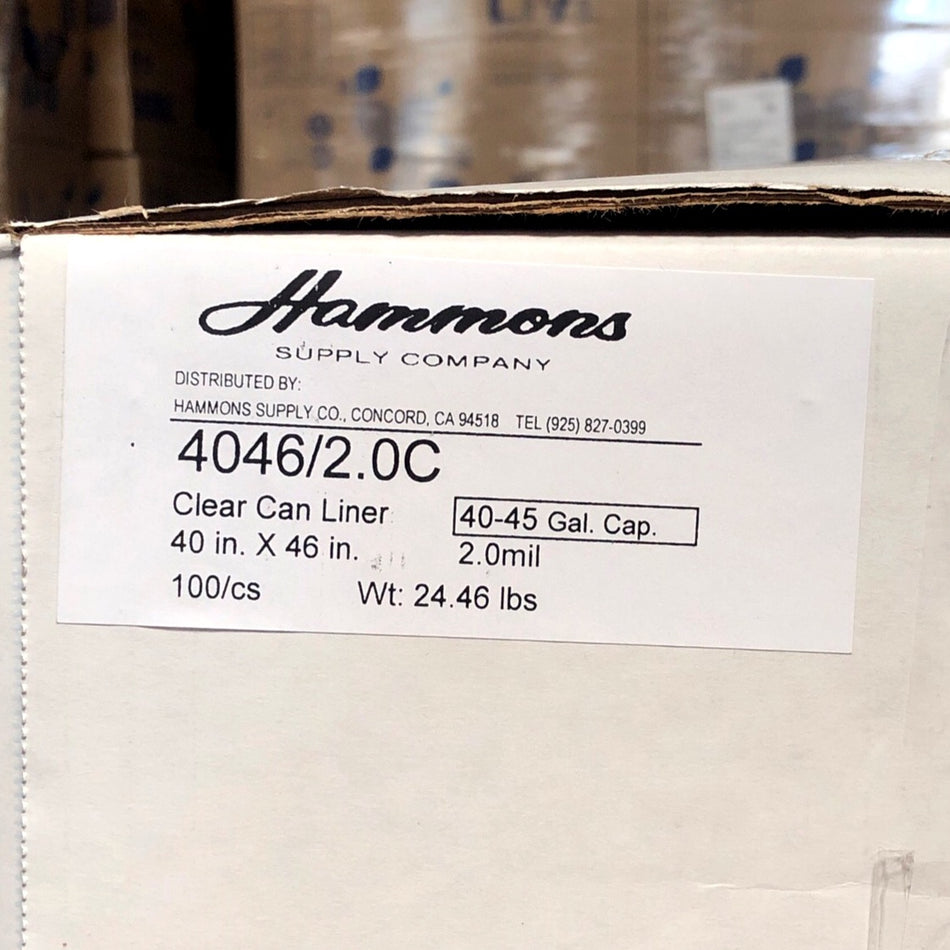 40X46 2.0 MIL CLEAR ULTRA HEAVY DUTY LINERS 100/CS ( 45 GALLON )