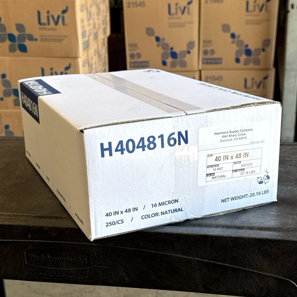 40X48 16 MICRON CLEAR LINERS 250/CS ( 45 GALLON )