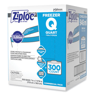 QUART SIZE ZIPLOC FREEZER BAGS 300/CASE