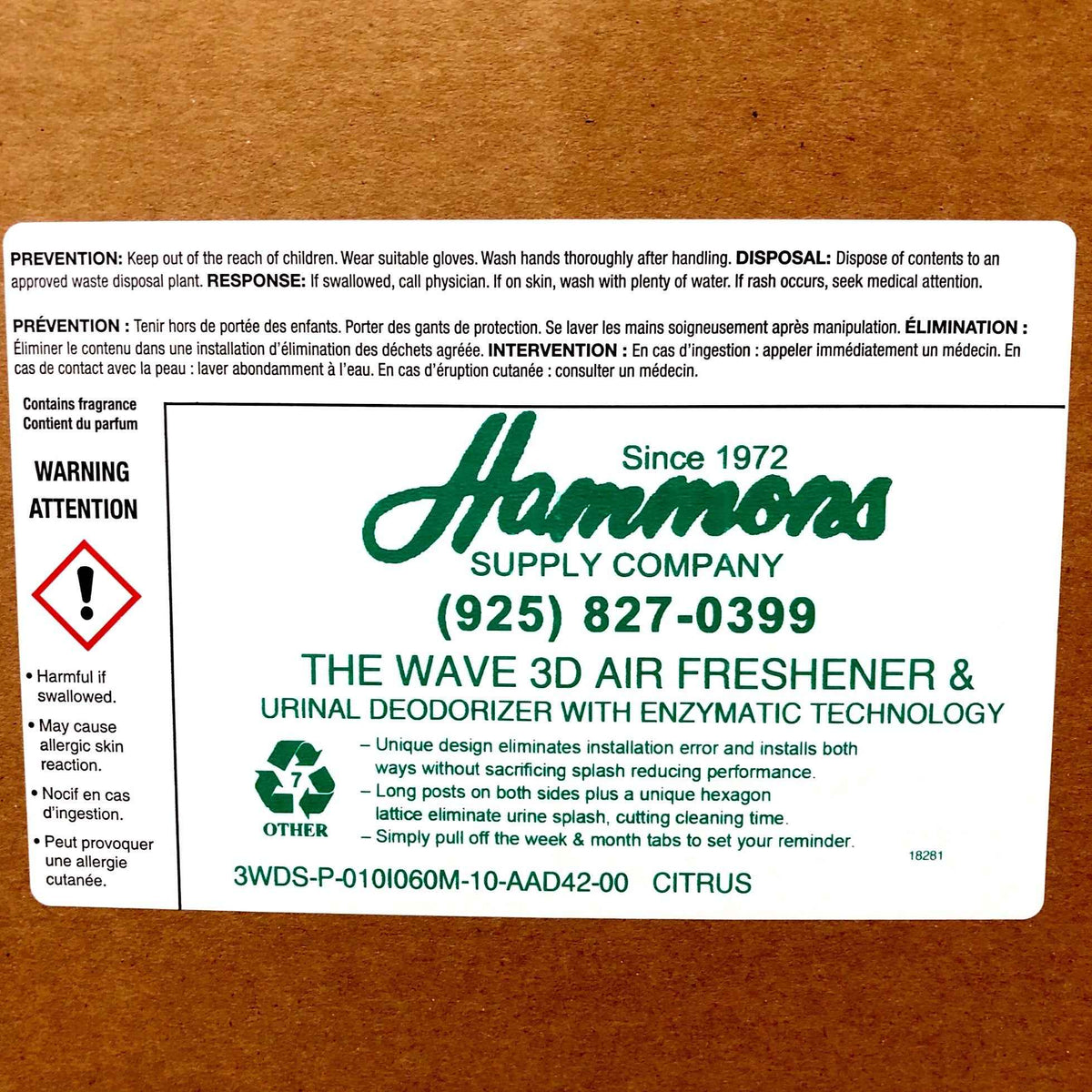 WAVE DEODORANT URINAL SCREENS CITRUS SCENT 10/BOX ( YELLOW )