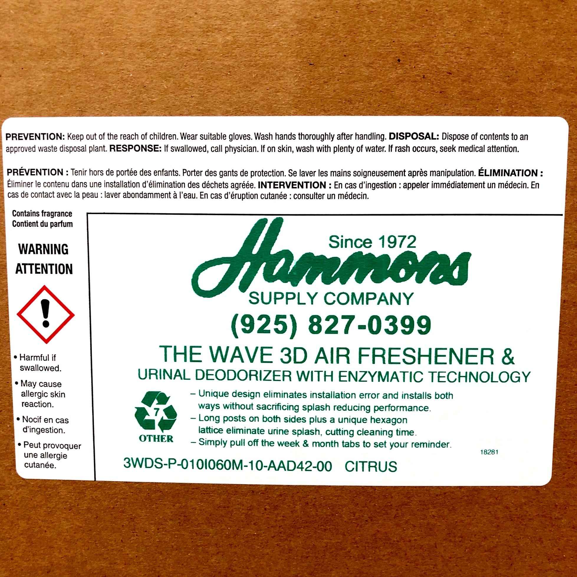 WAVE DEODORANT URINAL SCREENS CITRUS SCENT 10/BOX ( YELLOW )