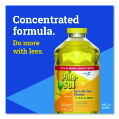 PINE-SOL Lemon Fresh Scent CloroxPro Multi-Surface Cleaner Concentrated,  3x80 oz/cs (60607) (YELLOW)