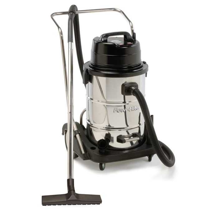 POWR-FLITE PF57 20gal STAINLESS SSTEEL DUAL MOTOR WET & DRY VACUUM W/ TOOLS 190CFM 80"WL