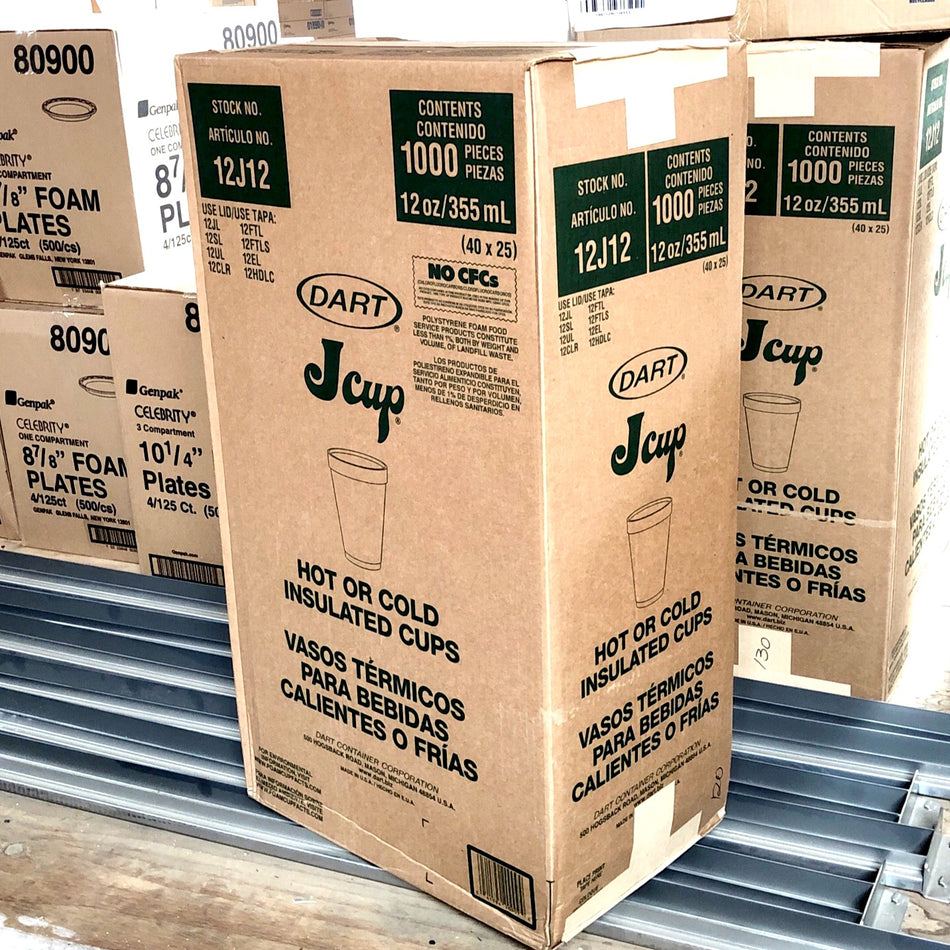 12 OZ DART 12J12 STYRO FOAM CUP 1000/CS