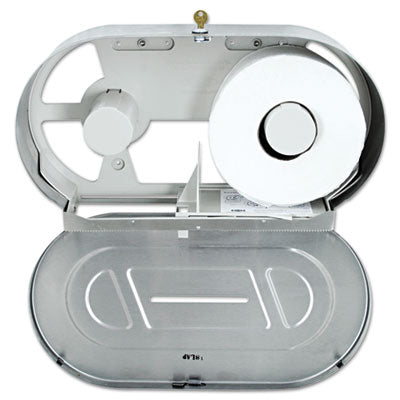STAINLESS STEEL DUAL ROLL 9" JUMBO ROLL TISSUE DISPENSER ( 2 ROLL ) BOBRICK 2892