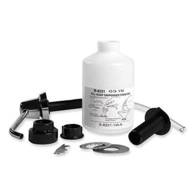 BOBRICK B8221 COUNTER MOUNTED SOAP DISPENSER W/ 4" SPOUT (SHORT 20oz BOTTLE)