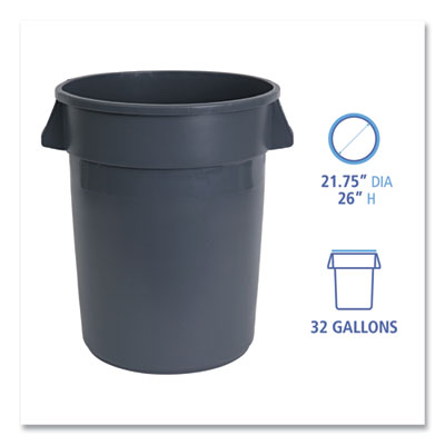 32 GALLON GRAY TRASH CAN (GENERIC)