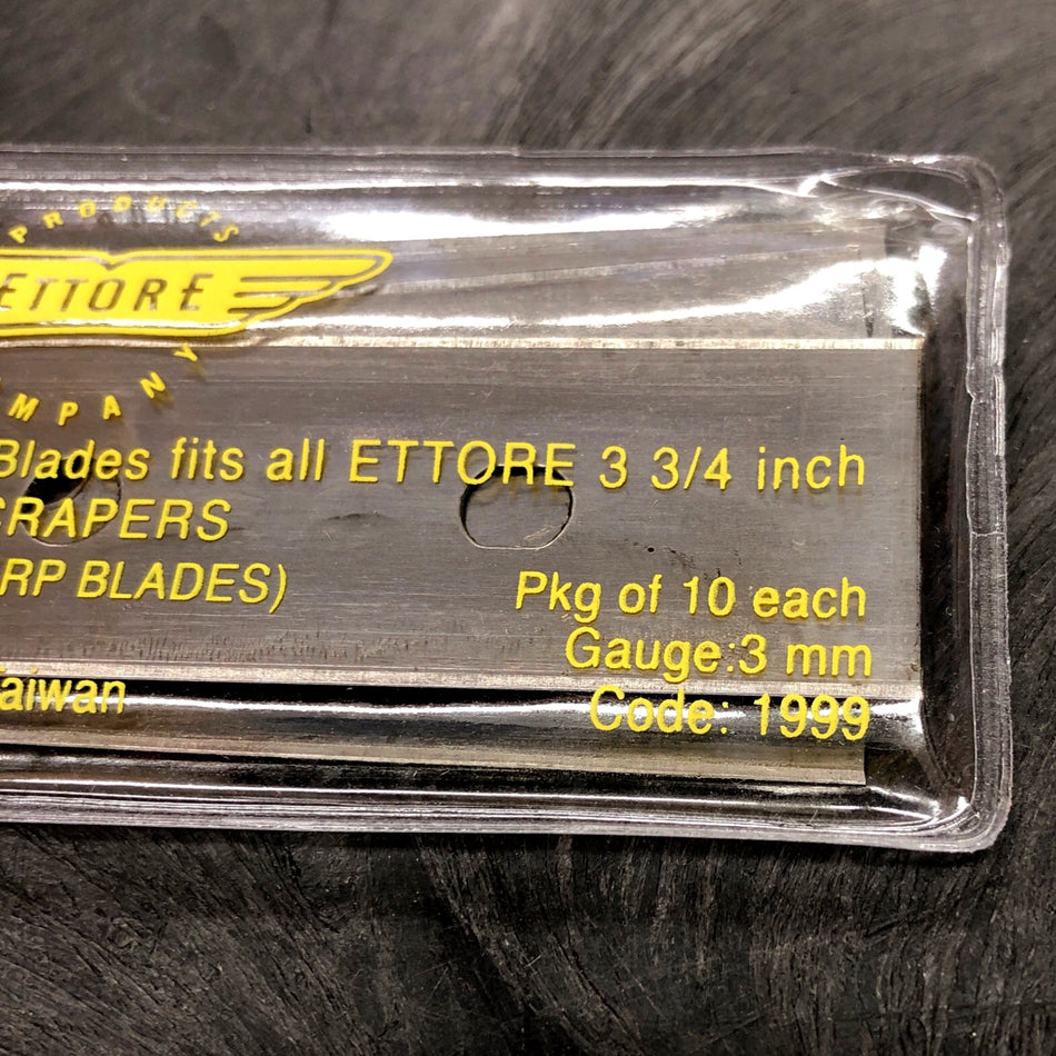 4" BLADES FOR SCRAPEMASTER WINDOW SCRAPER( 10/PKG ) (1999) (ETTORE)