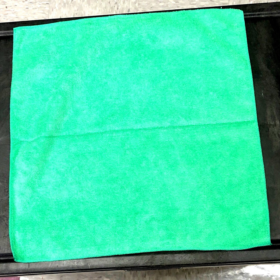 GREEN MICROFIBER CLEANING CLOTH (16"x16") EACH