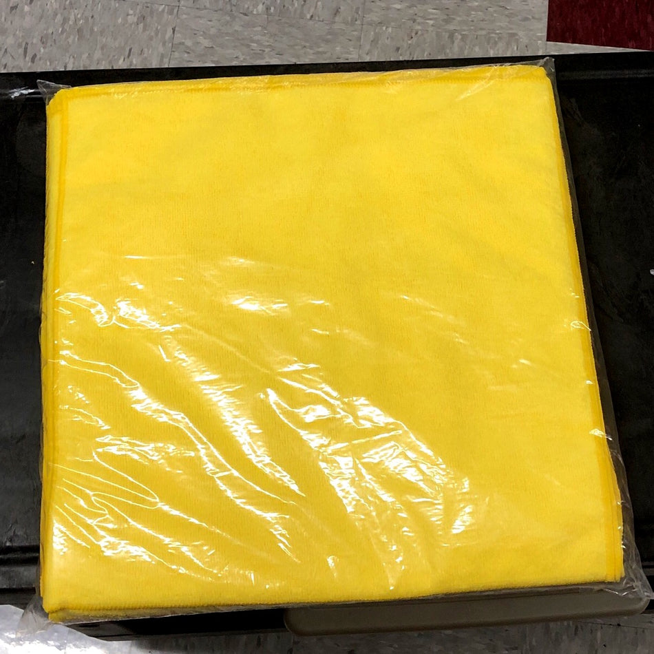 YELLOW MICROFIBER CLEANING CLOTH (16" x 16") EACH