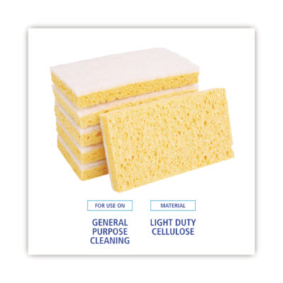 WHITE SPONGE SCRUBBER, LIGHT DUTY, (3.6" x 6.1" x 0.7")