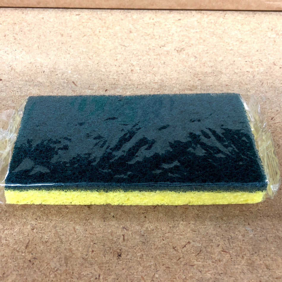 GREEN SPONGE SCRUBBER, MEDIUM DUTY, (3.6" x 6.1"x 0.75")
