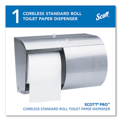 SCOTT 09606 CORELESS SIDE BY SIDE TP DISPENSER STAINLESS STEEL