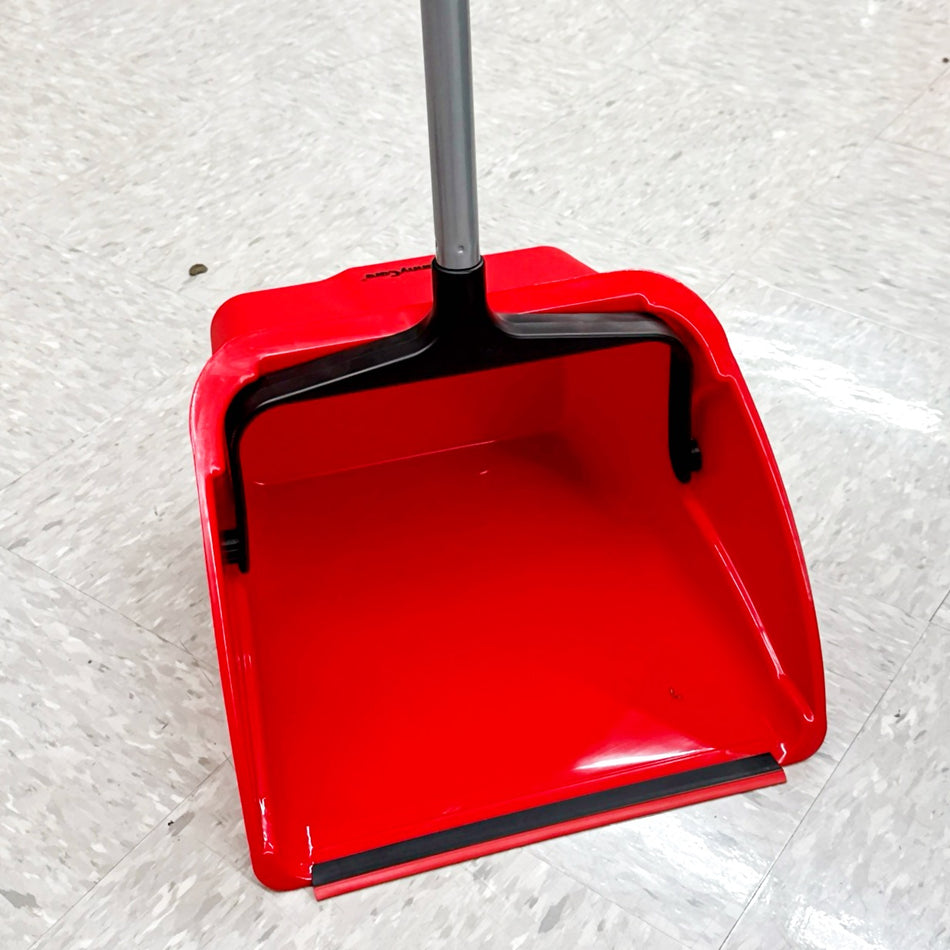 JUMBO RED PLASTIC LOBBY DUST PAN