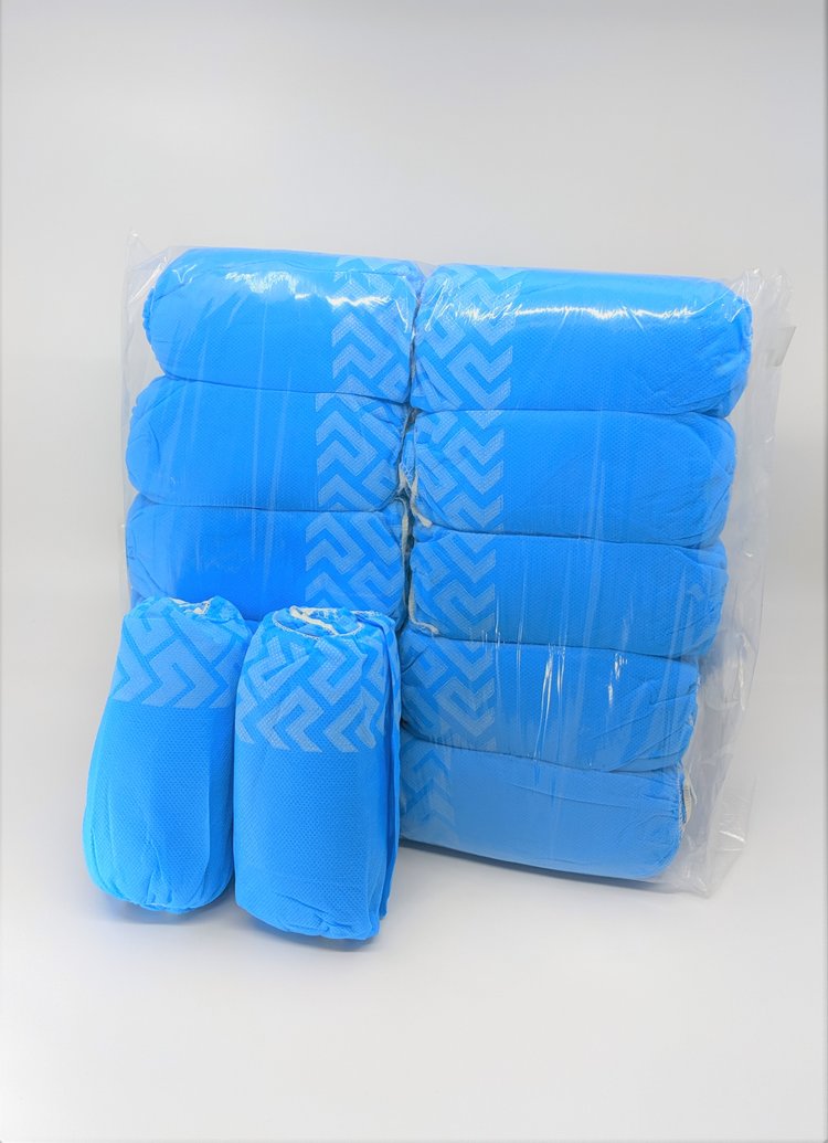 SHOE COVERS NON SKID BLUE 100/PKG