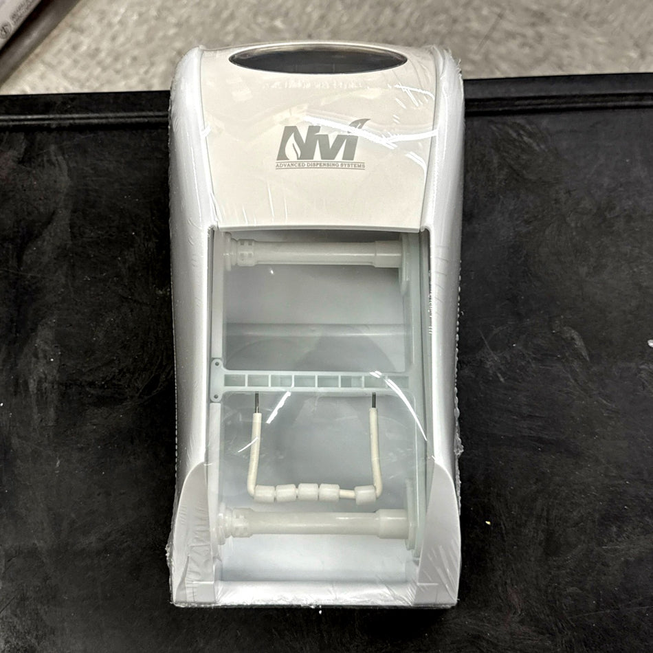 NVI WHITE VERTICAL LOCOR (CORELESS) TOILET TISSUE DISPENSER