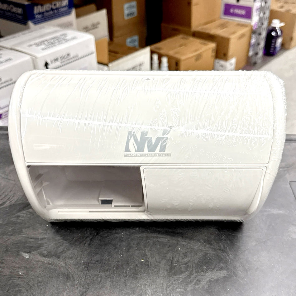 NVI WHITE SIDE BY SIDE LOCOR (CORELESS) TOILET TISSUE DISPENSER