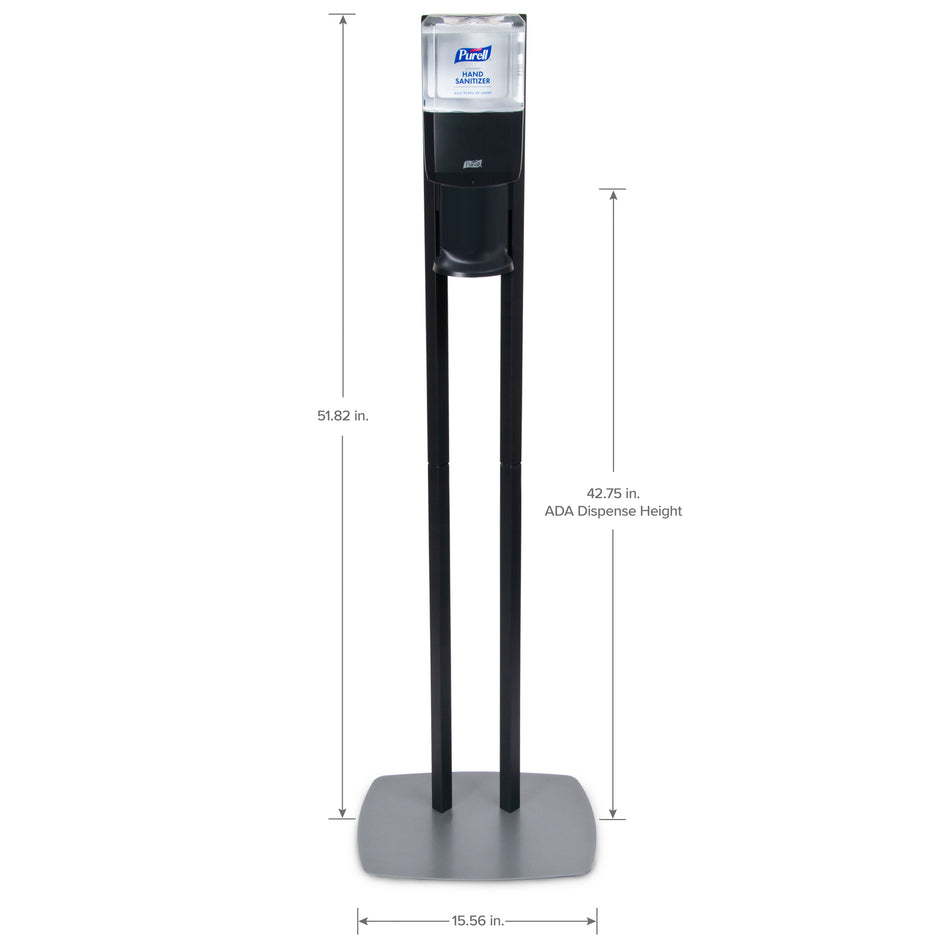 7218DS PURELL ES8 Hand Sanitizer Floor Stand with Dispenser, 1,200 mL, 13.5 x 5 x 28.5, Graphite/Silver (hand sanitizer inserts are sold separately)