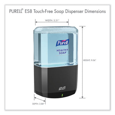 7734-01 PURELL / GOJO ES8 Soap Touch-Free Dispenser, 1,200 mL, Graphite/BLACK  (soap inserts are sold separately)