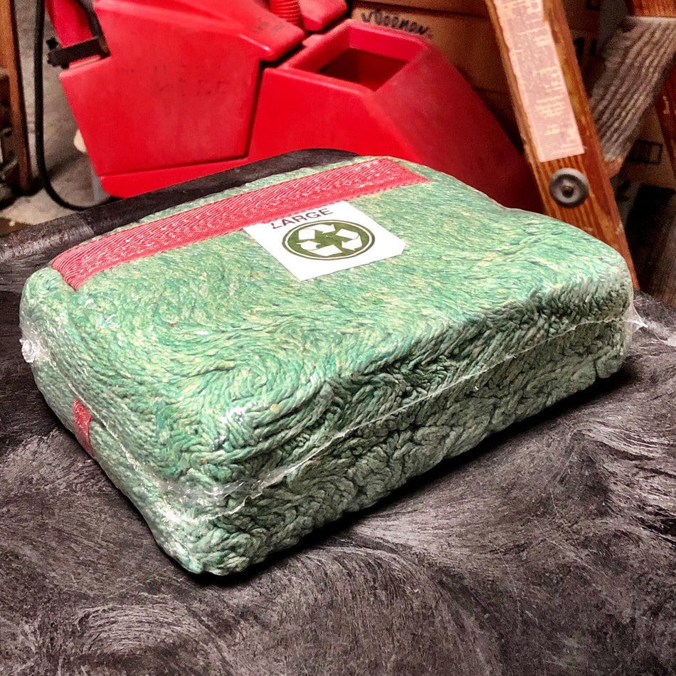 LARGE GREEN BLEND MOP HEAD W/ 1" BAND, LOOPED & BANDED