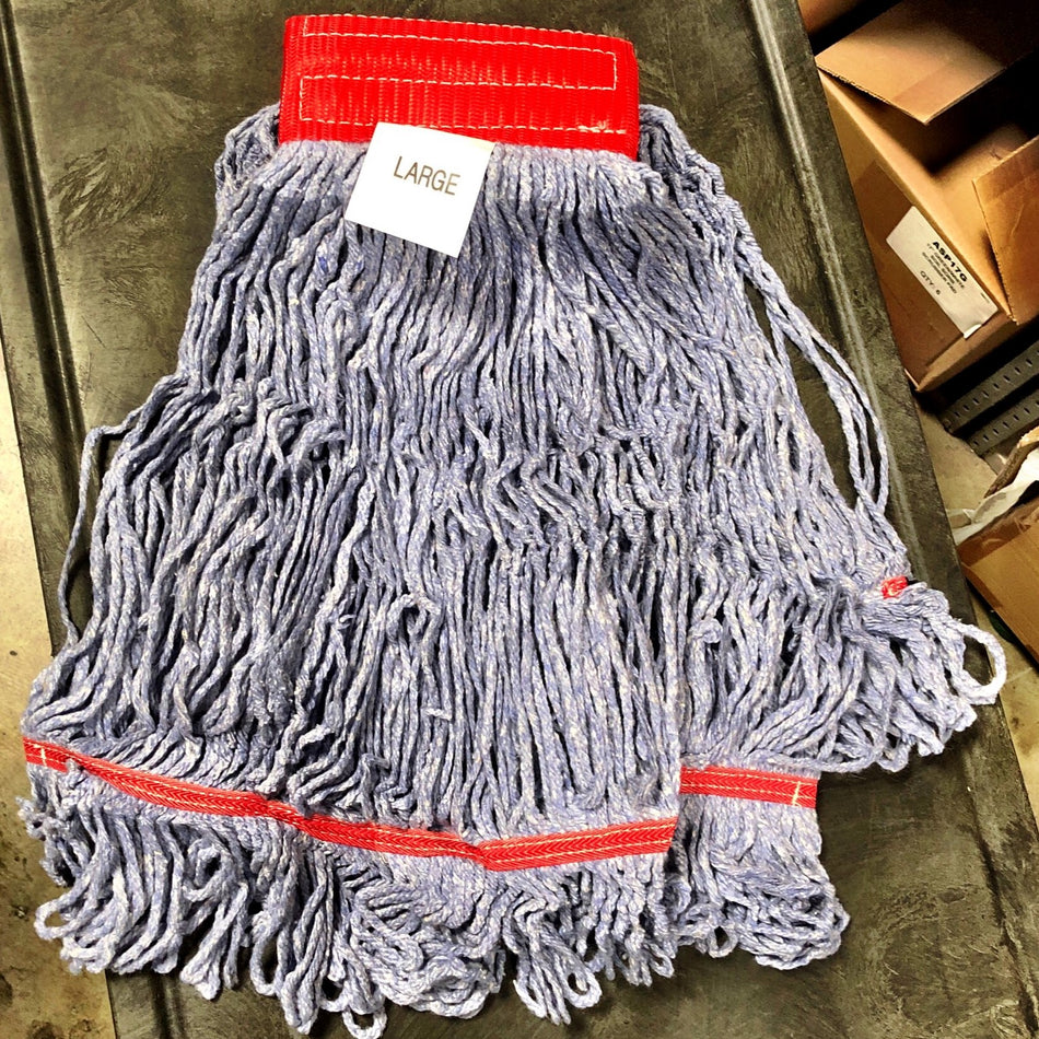 LARGE BLUE BLEND MOP WITH 5" BAND, LOOPED & BANDED
