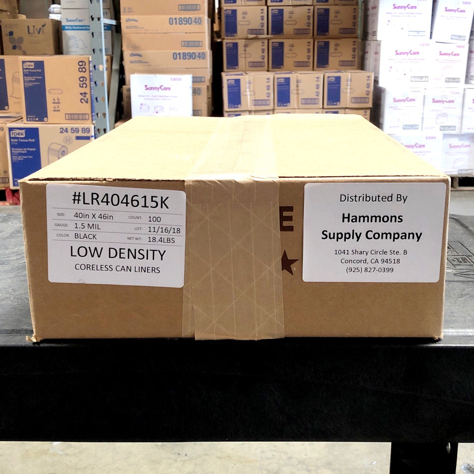 40X46 1.5 MIL BLACK HEAVY DUTY LINERS 100/CS ( 45 GALLON )