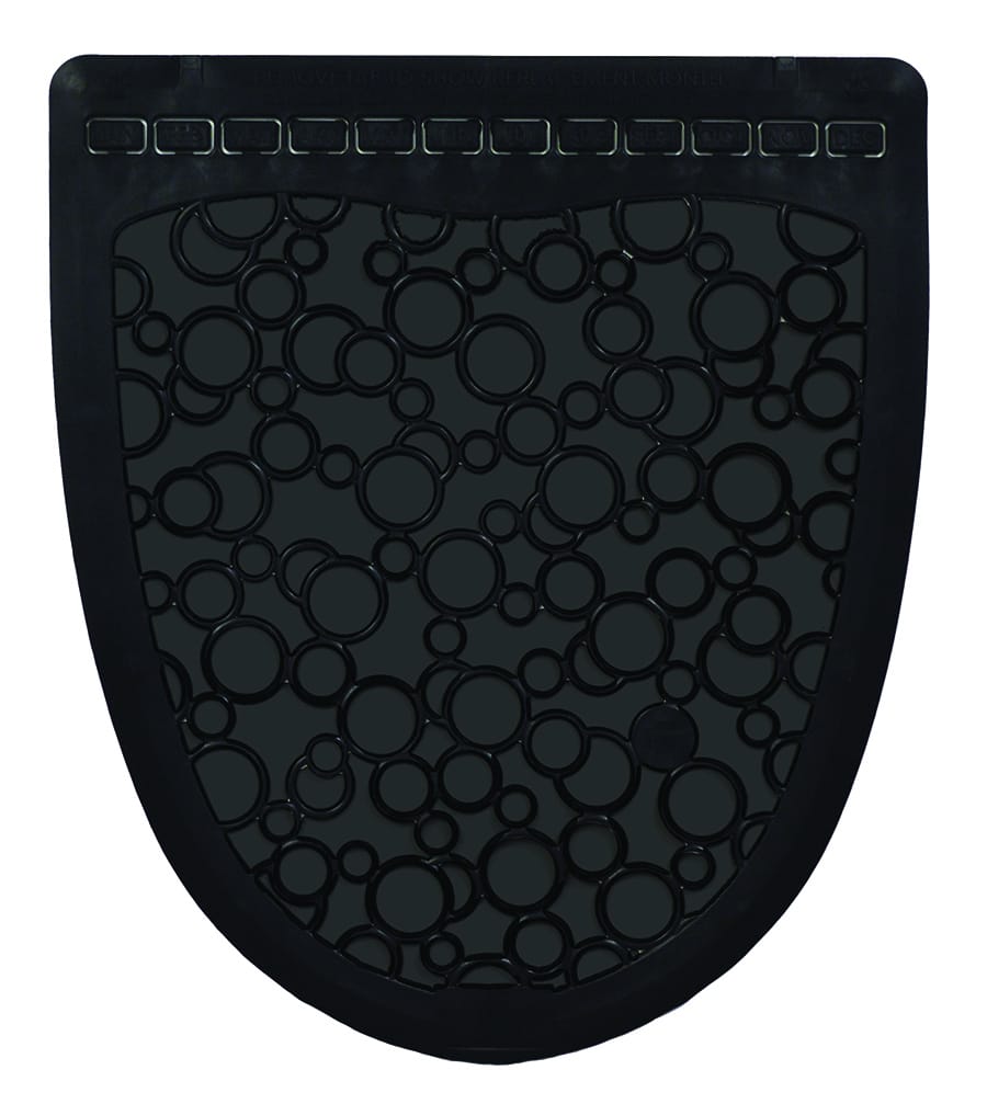 Deodorant Urinal Mat 2.0, Rubber, BLACK/BLACK, 6/Carton