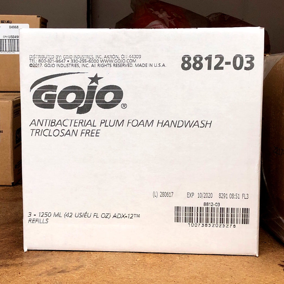 GOJO ADX FOAM ANTIBACTERIAL HAND WASH PLUM SCENT 1250ml X 3/CS (8812-03)