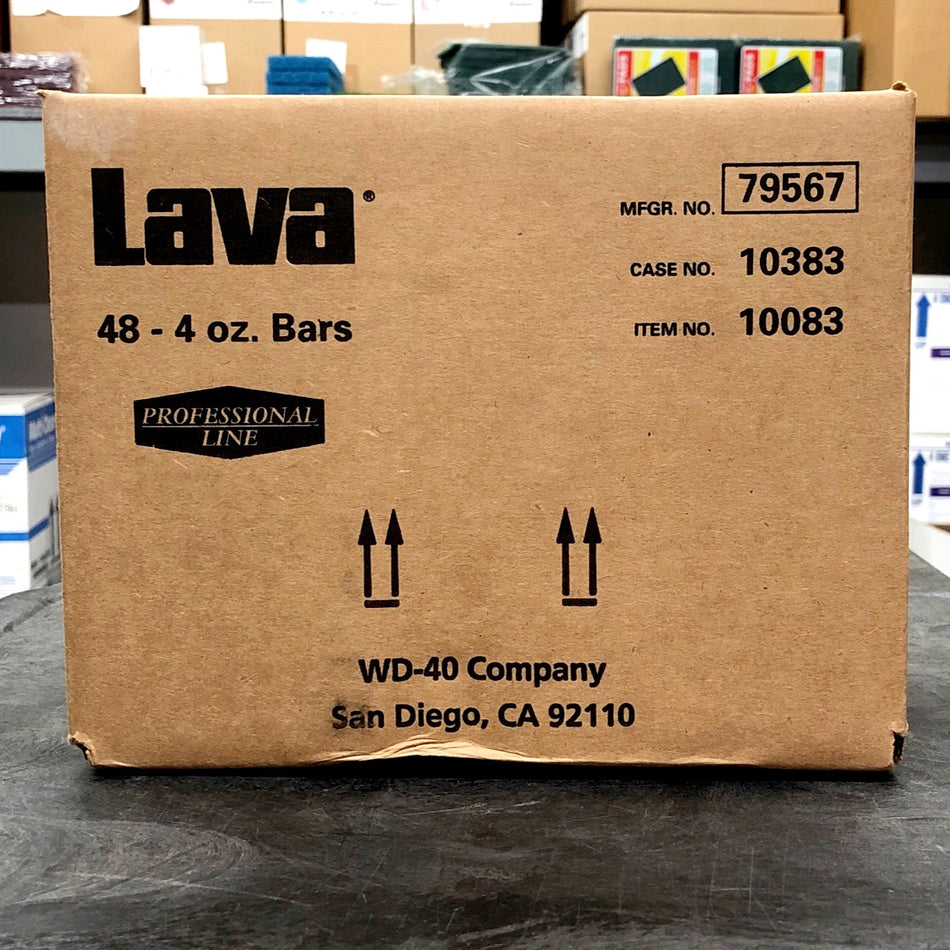 LAVA BAR SOAP 4 OZ 48/CS Heavy-duty bar hand soap with pumice.