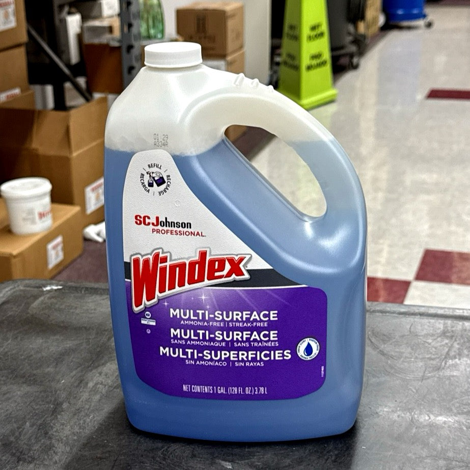 WINDEX Non-Ammoniated Glass/Multi Surface Cleaner, Pleasant Scent, 128 oz