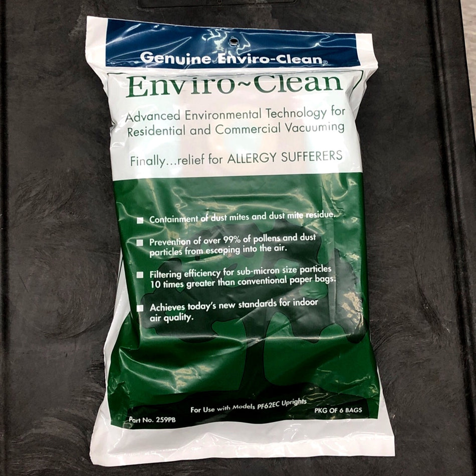 ENVIROCLEAN PAPER BAG FOR POWR-FLITE PF62EC ULTRA LITE VACUUM 6/PKG (259PB)