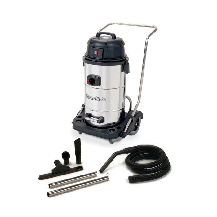 POWR-FLITE PF53 15 GAL STAINLESS STEEL TANK WET & DRY VACUUM W/ TOOLS (114CFM 100WL)