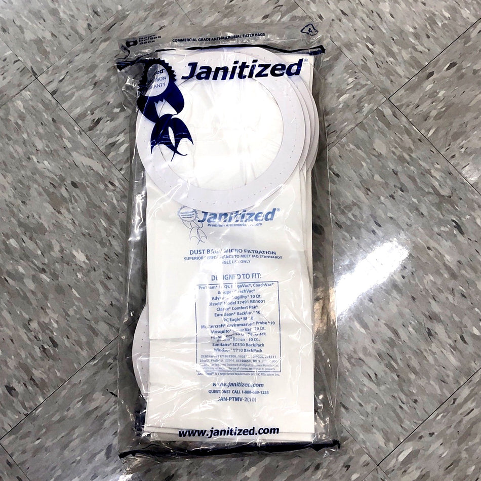10 QT PAPER FILTER BAG FOR MOSQUITO & PROTEAM COACH VACUUMS (CVB) 10/PKG