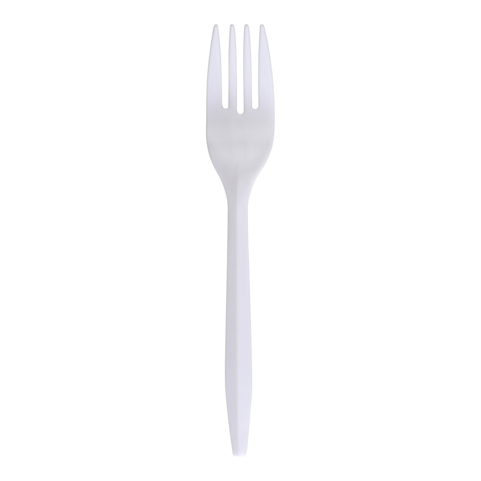 MEDIUM DUTY WHITE PLASTIC FORKS 1000/CS