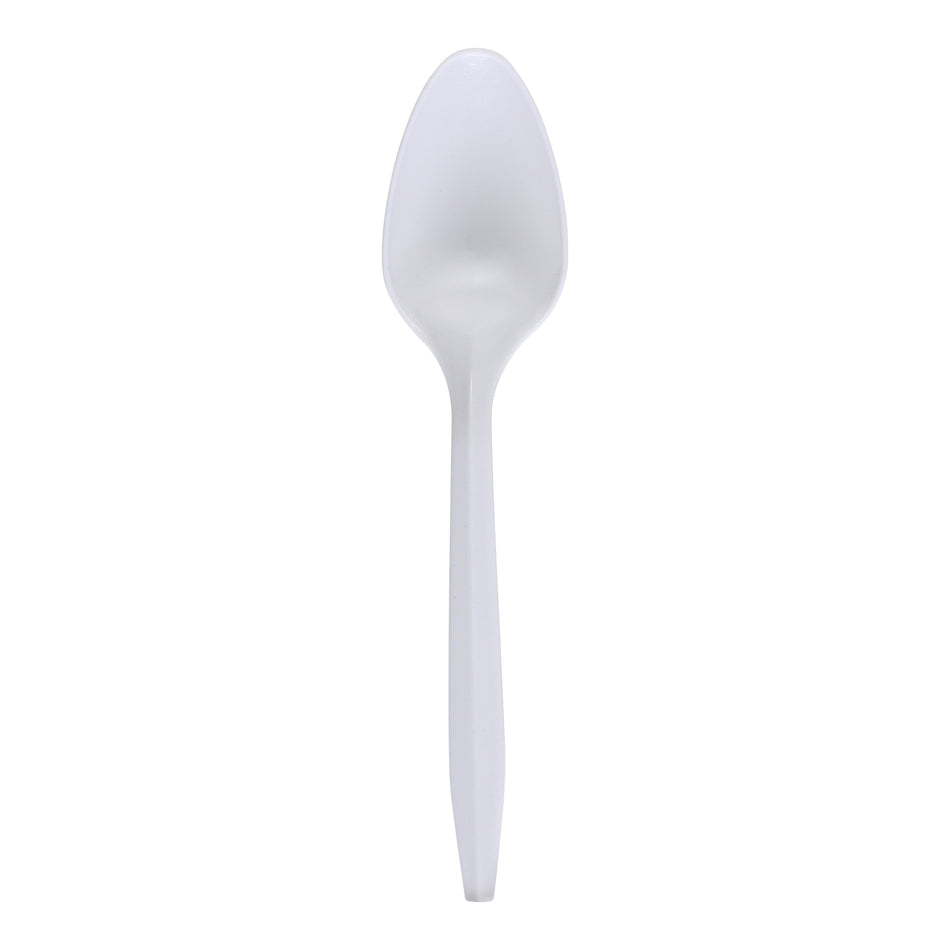 MEDIUM DUTY WHITE PLASTIC SPOONS 1000/CS
