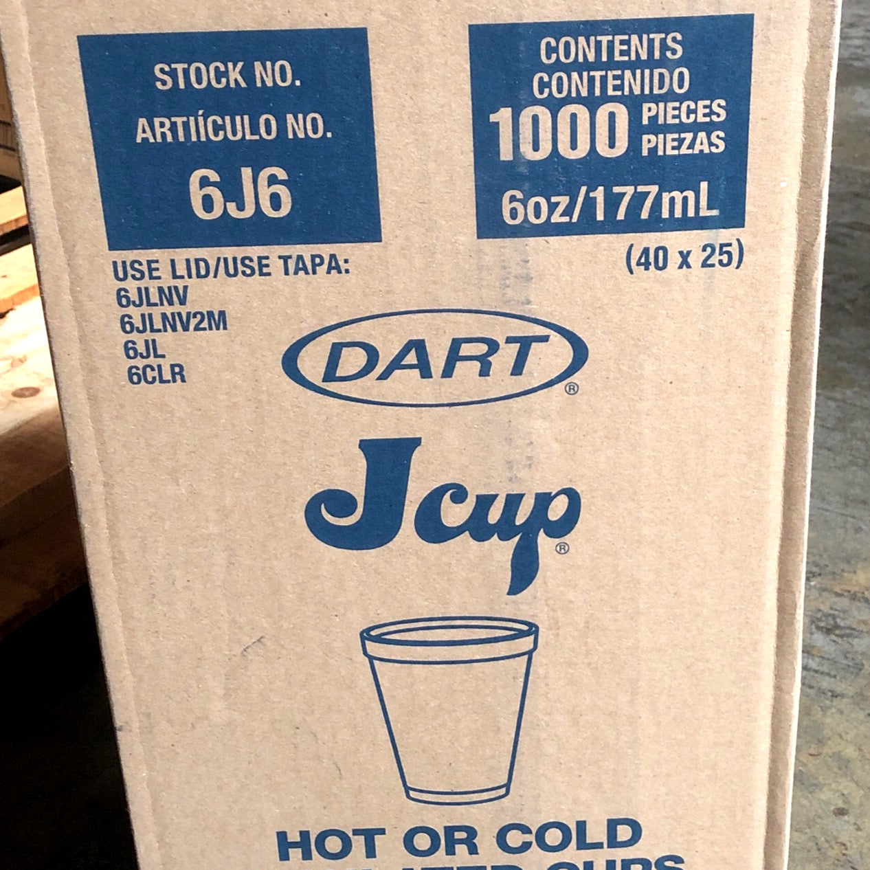 6 OZ DART 6J6 STYRO FOAM CUP 1000/CS - Hammons Supply Company LLC
