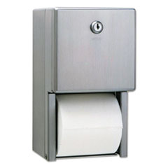 BOBRICK STAINLESS STEEL DOUBLE ROLL TOILET TISSUE DISPENSER (VERTICAL) ( 2888 )