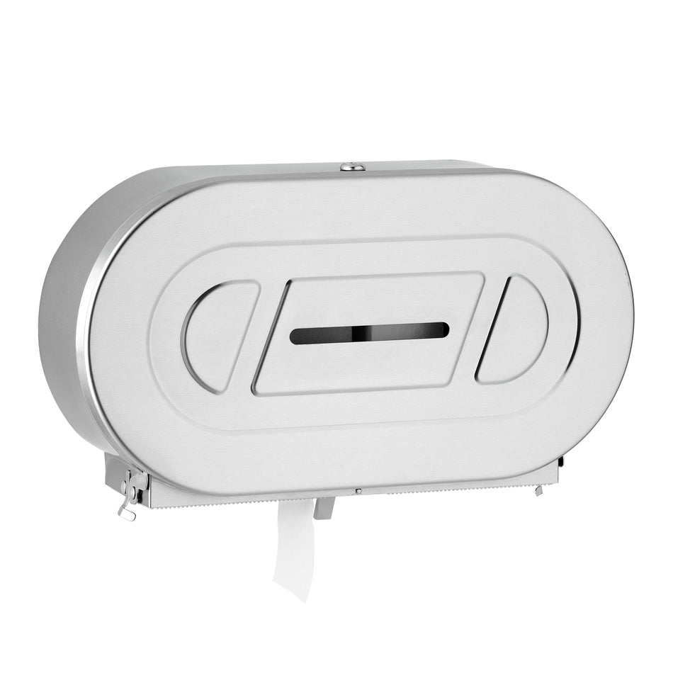 STAINLESS STEEL DUAL ROLL 9" JUMBO ROLL TISSUE DISPENSER ( 2 ROLL ) BOBRICK 2892