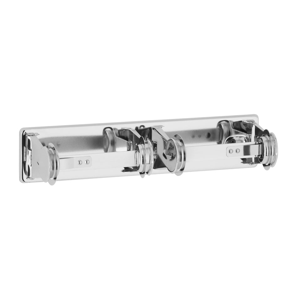 B265 CHROME DUAL ROLL SELF LOCKING TOILET PAPER DISPENSER (RT23)