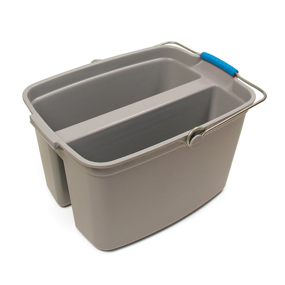 19 Quart Gray Plastic Divided Pail / Bucket