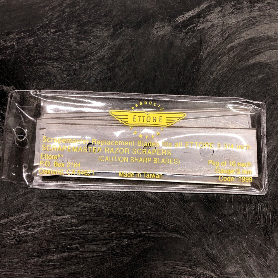 4" BLADES FOR SCRAPEMASTER WINDOW SCRAPER( 10/PKG ) (1999) (ETTORE)