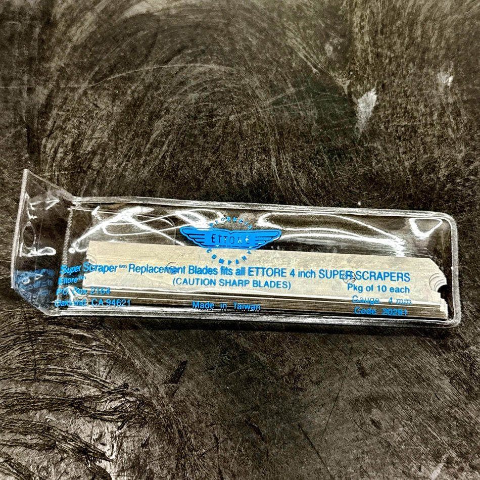 4" SUPER SCRAPER REFILL BLADES FOR 2007 FLOOR SCRAPER (10/pkg) (ETTORE)
