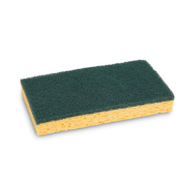 GREEN SPONGE SCRUBBER, MEDIUM DUTY, (3.6" x 6.1"x 0.75")