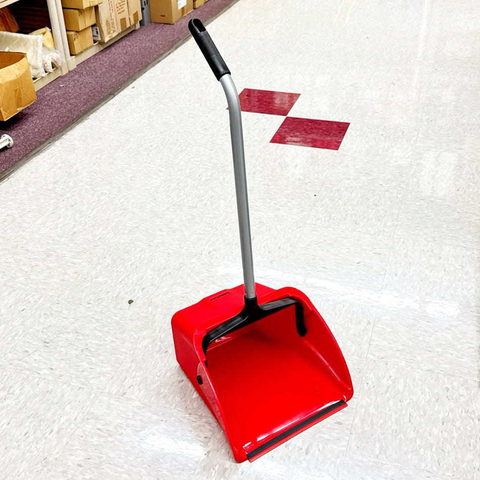 JUMBO RED PLASTIC LOBBY DUST PAN
