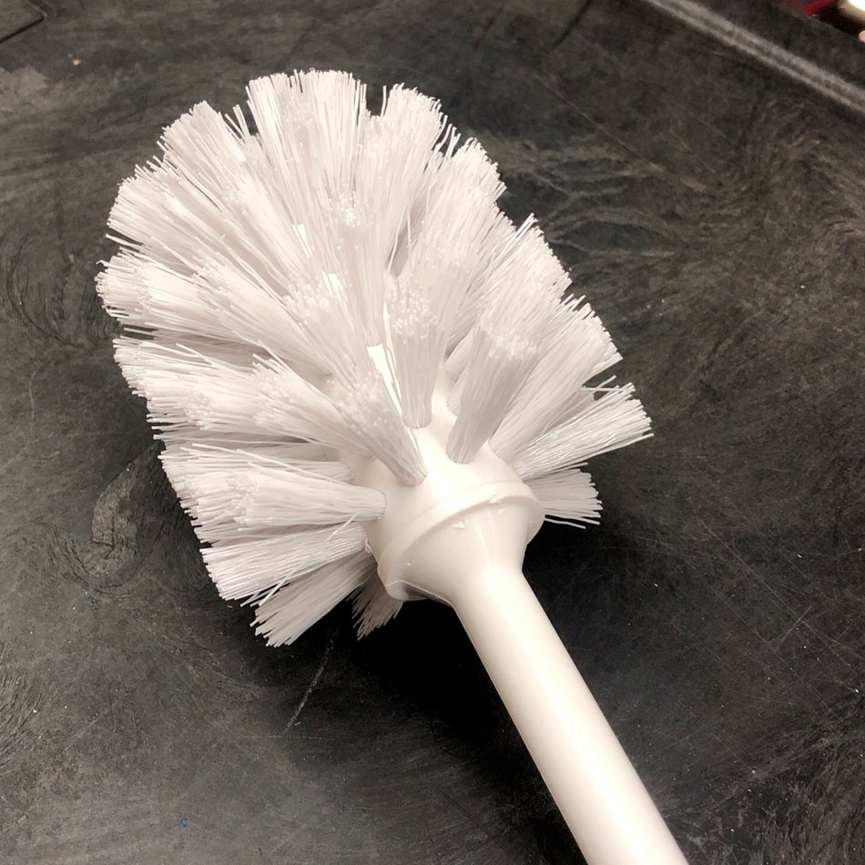 WHITE PLASTIC TOILET BOWL BRUSH