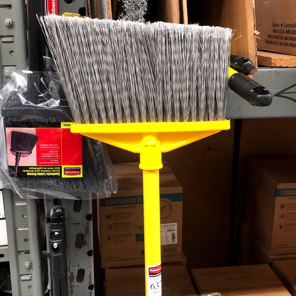 6375 FLAGGED HEAD ANGLE BROOM W/ 47" YELLOW HANDLE